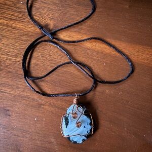 Wire Wrapped Stone Pendant Necklace